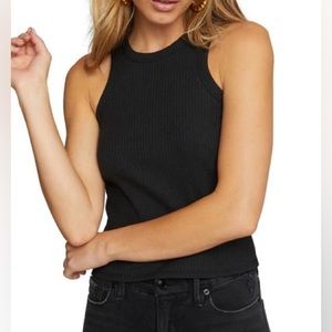 Good American Chunky Ribbed Tank Black Size 5 2XL Racerback Top New